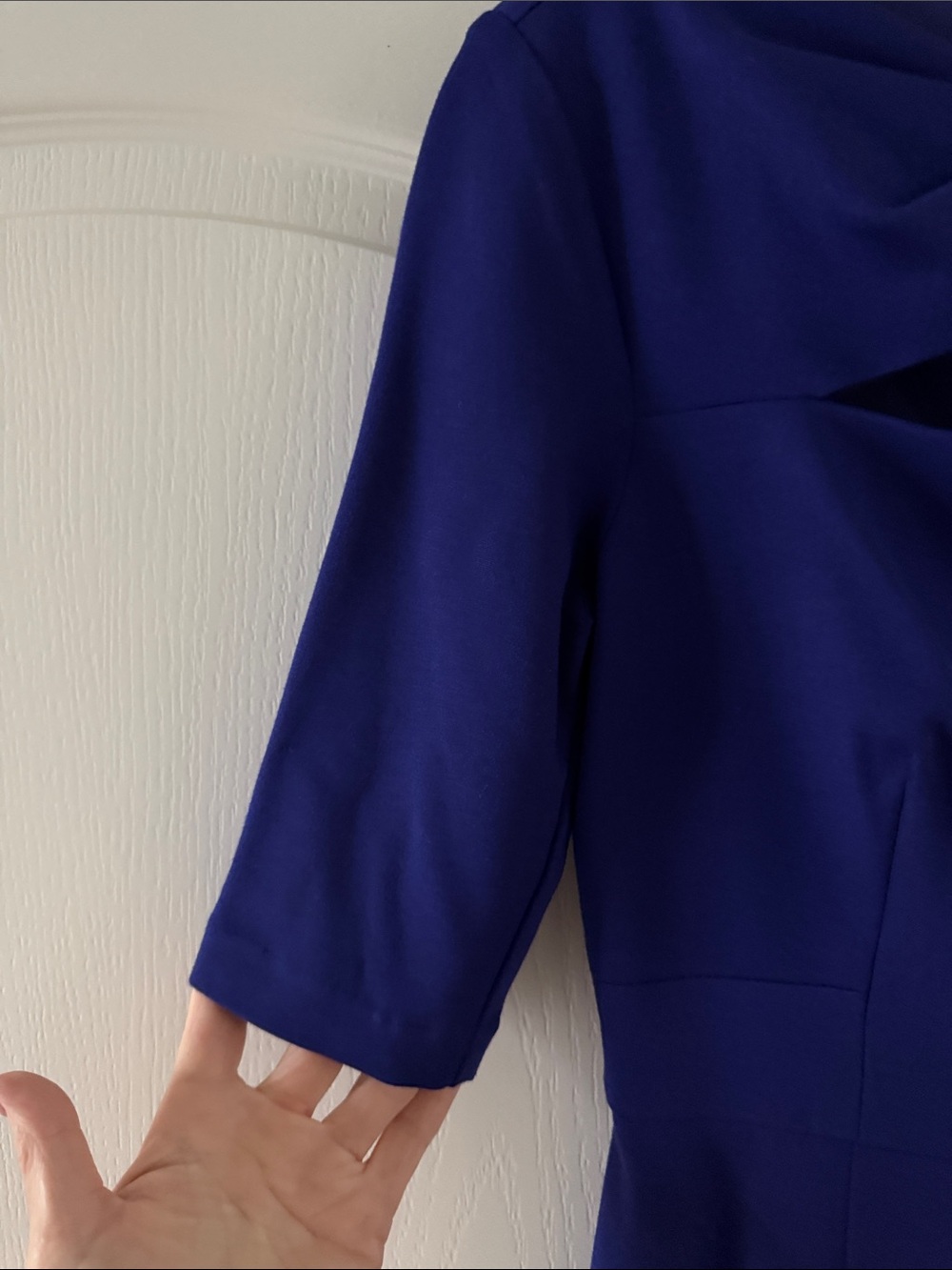 Trina Turk-Like New-Elegant Royal Purple Sheath Dress with Twist Neckline-Size 4 - Picture 5 of 6